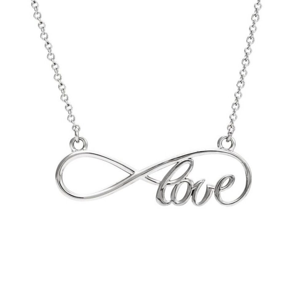 Love Infinity Necklace in 14k White Gold, 16 Inch